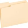 Pendaflex File Folders, Letter Size, 8-1/2" x 11", Classic Manila, 1/3-Cut Tabs in Left, Right, Center Positions, 100 Per Box (65213)
