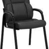 CLATINA Leather Guest Chair with Padded Arm Rest for Reception Meeting Conference and Waiting Room Side Office Home Black 4 Pack