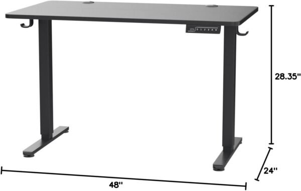ErGear Height Adjustable Electric Standing Desk, 48 x 24 Inches Sit Stand up Desk, Memory Computer Home Office Desk with Two-Piece Desktop (Black)