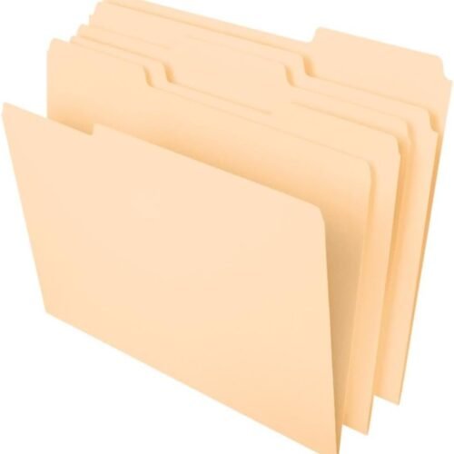 Pendaflex File Folders, Letter Size, 8-1/2" x 11", Classic Manila, 1/3-Cut Tabs in Left, Right, Center Positions, 100 Per Box (65213)