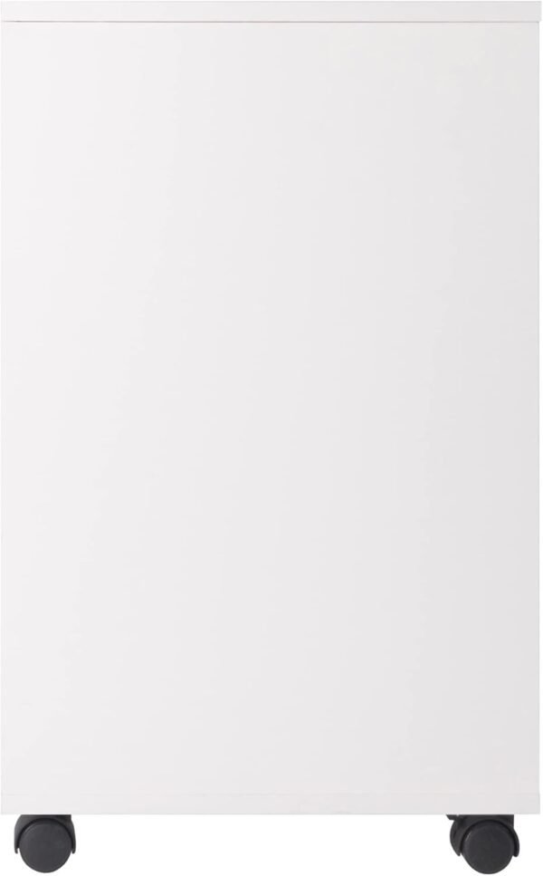 Winsome Halifax Storage Mobile Cabinets, 1 Door, 3 Drawers, 2 Wide Drawers, for Home Office, White