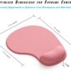 Office Mousepad with Gel Wrist Support - Ergonomic Gaming Desktop Mouse Pad Wrist Rest - Design Gamepad Mat Rubber Base for Laptop Computer -Silicone Non-Slip Special-Textured Surface (01Pink)