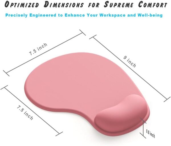 Office Mousepad with Gel Wrist Support - Ergonomic Gaming Desktop Mouse Pad Wrist Rest - Design Gamepad Mat Rubber Base for Laptop Computer -Silicone Non-Slip Special-Textured Surface (01Pink)