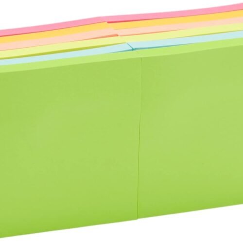 Amazon Basics Bulk Sticky Notes Office Supplies for Desk, 3x3 inch, 12-Pack, Assorted Colors