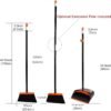TreeLen Broom and Dustpan Set with 52" Long Handle for Home Kitchen Room Office Lobby Floor Use Upright Stand Up Stand Up Broom with Dustpan Combo