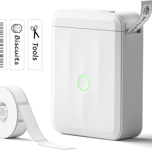 NIIMBOT Label Maker Machine Bluetooth Label Printer for School Home Office Organization, Wireless Mini Labeler D110 Upgraded Version, Label Machine with Label, White