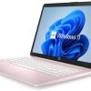 HP 14" HD Laptop, Windows 11, Intel Celeron Dual-Core Processor Up to 2.60GHz, 4GB RAM, 64GB SSD, Webcam, Dale Pink (Renewed)