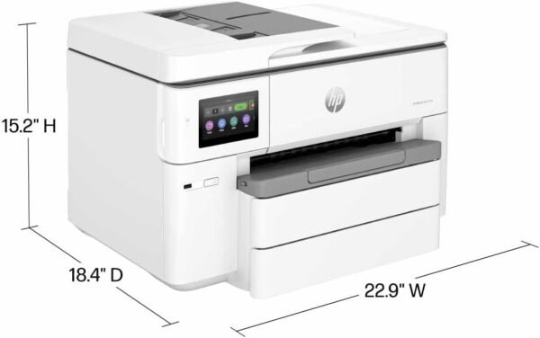 HP OfficeJet Pro 9730e Wide Format Wireless All-in-One Color Inkjet Printer, Print, scan, Copy up to 11x17', ADF, Duplex Printing Best for Office, 3 Month Instant Ink Trial Included (537P6A)