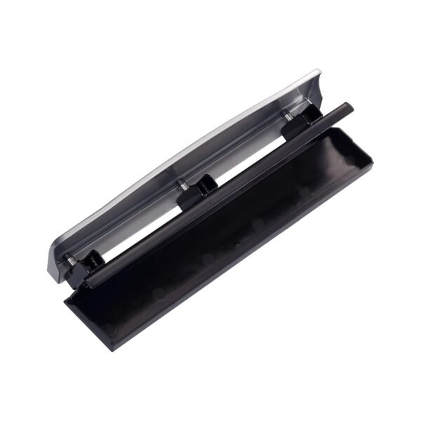 Bostitch Office Premium 3 Hole Punch, 12 Sheet Capacity, Metal, Rubber Base, Easy-Clean Tray, Silver