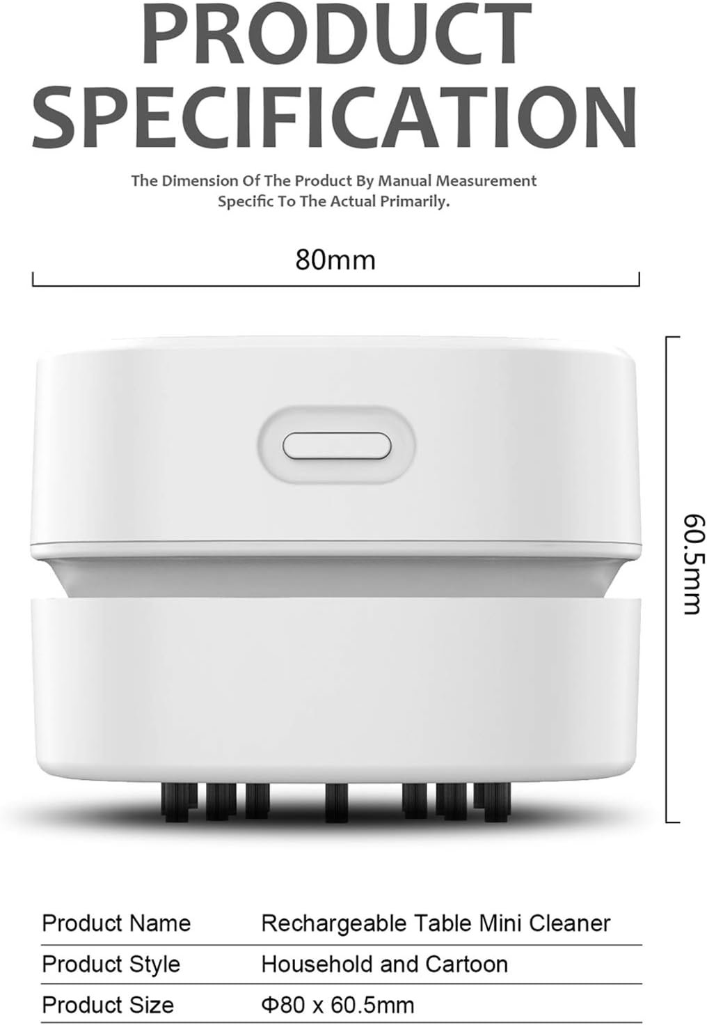 ODISTAR Desktop Vacuum Cleaner, Mini Table dust Sweeper Energy Saving,High Endurance up to 90 mins,Cordless&360º Rotatable Design for Keyboard/Home/School/Office(White AA Battery) - Image 2