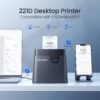 CLABEL Desktop Bluetooth Label Printer CT221D Label Maker Machine with Direct Thermal Printing, 2 Inch Barcode Recepit Sticker Printer for Small Business Address Office with 1 Roll Label