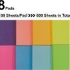 Sticky Notes 3x3 Inch, 8 Pack Sticky Pads (100 Sheet/Pad), Bulk Sticky Note Pads, Assorted Multicolor Self-Sticky Notes Pad - Back to School and Office Supplies Blank Desk Note Pads.