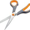Amazon Basics Stainless Steel Scissors for Office, Crafts, Multipurpose, Sharp, Comfort Grip, PVD Coated, 3 Pack, Multicolor