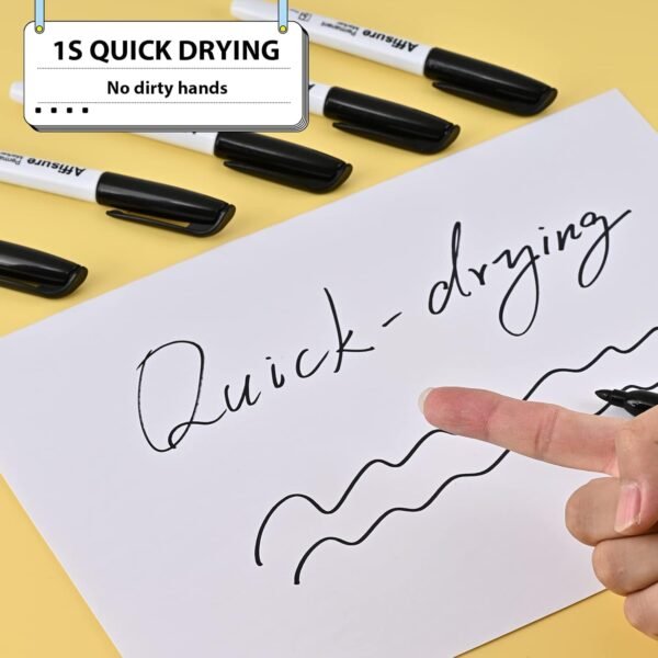 Permanent markers, 100 packs permanent markers bulk, quick drying in one second, waterproof, smooth, not easy to erase, durable, can be marked on glass, tiles and cloth, office supplies …