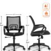 NEO CHAIR Office Chair Computer Desk Chair Gaming Ergonomic Mid Back Cushion Lumbar Support with Comfy Mesh Adjustable Swivel Rolling Home (Black)