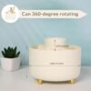 SKYDUE 360 Degree Rotating Desk Organizer, Dual-Purpose Pencil Pen Holder for Desk, Rotating Desk Pen Organizer with 5 Slots, Pencil Cup for Office, School, Home Beige