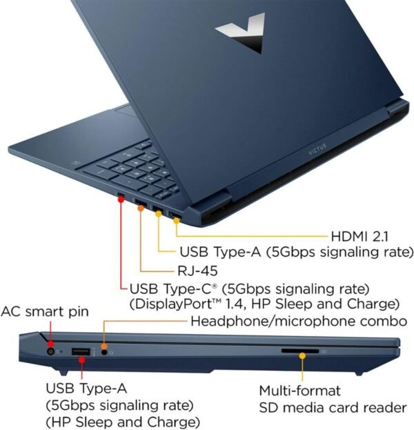 61FYZFvPKML._AC_SL1500_-1.jpg HP Victus 15.6 i5 Gaming Laptop, 15.6" FHD 1920*1080 144Hz, Intel Core i5-12450H, NVIDIA GeForce RTX 3050, 16GB RAM, 1TB SSD, Backlit KB, Touchpad, SD Card Reader, Webcam, HDMI, Wi-Fi 6, W11 H, Blue