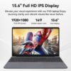 ApoloSign 15.6" Full HD Laptop, 12GB RAM, 512GB SSD, Expandable to 1TB, Intel N5095 Processor, Dual-Band WiFi, 178° Viewing Angle, Dual Speakers-Gray