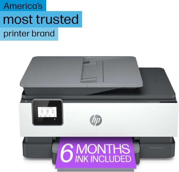 HP OfficeJet 8015e Wireless Color All-in-One Printer, 6 month Instant Ink trial included