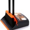 TreeLen Broom and Dustpan Set with 52" Long Handle for Home Kitchen Room Office Lobby Floor Use Upright Stand Up Stand Up Broom with Dustpan Combo
