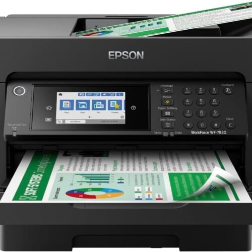 Epson Workforce Pro WF-7820 Wireless All-in-One Wide-Format Printer with Auto 2-Sided Print 13" x 19", Copy, Scan & Fax, 50-Page ADF, 250-sheet Paper Capacity, Works with Alexa, Large Black
