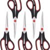 Scissors, Multipurpose office Scissors,8.5 Inch Ultra Sharp Shears, Comfort-Grip Handles Household scissors，Sturdy Sharp Craft Supplies - Pack of 5, Right/Left Hande