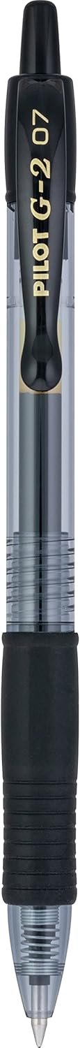 Pilot, G2 Premium Gel Roller Pens, Fine Point 0.7 mm, Black, Pack of 12 (Dozen Box)