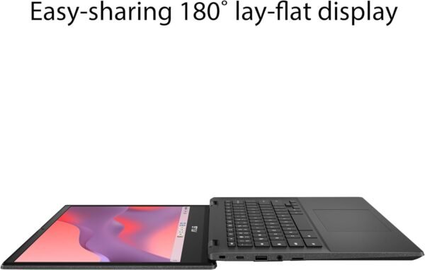 61JgeK8ZUKL._AC_SL1500_-1.jpg ASUS Chromebook CM14 Laptop, 14" HD Anti-Glare Display (1366x768), MediaTek Kompanio 520, 4GB RAM, 64GB eMMC, ChromeOS, Gray, CM1402CM2A-DS44, Gravity Grey