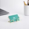 Business Card Holder for Desk, Cute Metal Card Organizers and Office Desk Accessories for Men and Women (Golden)