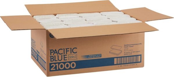 Pacific Blue Select Multifold Premium 2-Ply Paper Towels by GP PRO (Georgia-Pacific),White, 21000,125 Paper Towels Per Pack,16 Packs Per Case