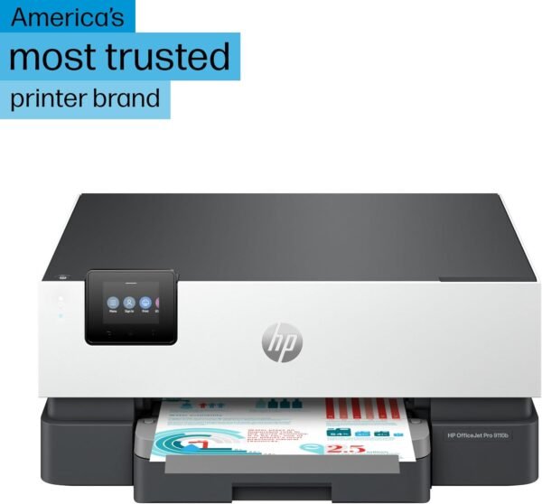 HP OfficeJet Pro 9110b Wireless Color Inkjet Printer, Print, Duplex Printing Best-for-Office (5A0S1A)