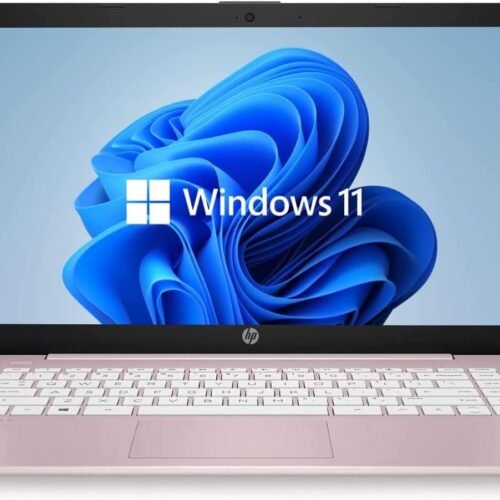 HP 14" HD Laptop, Windows 11, Intel Celeron Dual-Core Processor Up to 2.60GHz, 4GB RAM, 64GB SSD, Webcam, Dale Pink (Renewed)