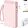 Nelko Label Maker Machine with Tape, P21 Bluetooth Label Printer, Wireless Mini Label Makers with Multiple Templates for Organizing Office Home, Pink