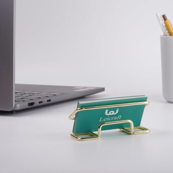 Business Card Holder for Desk, Cute Metal Card Organizers and Office Desk Accessories for Men and Women (Golden)
