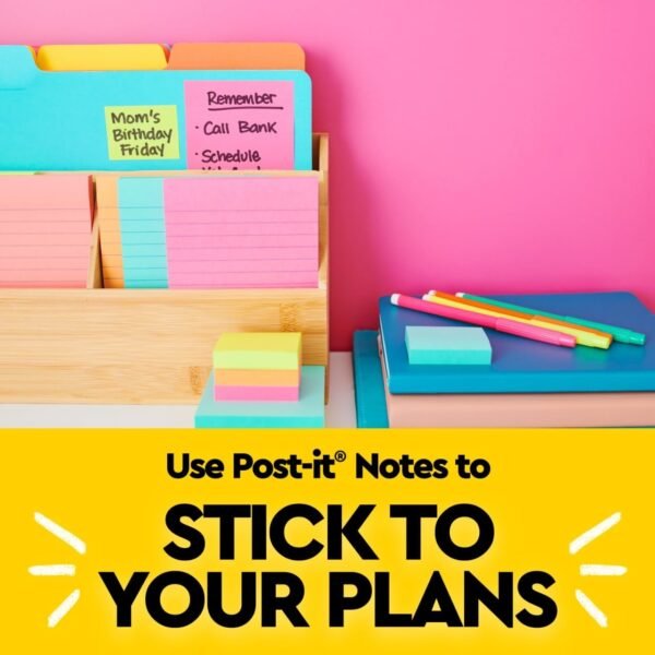 Post-it Mini Notes, 1 3/8 in. x 1 7/8 in., 24 Sticky Notes Pads, 100 Sheets per Pad, Poptimistic Collection, School Supplies and Oﬃce Products, The Original Post-it Note
