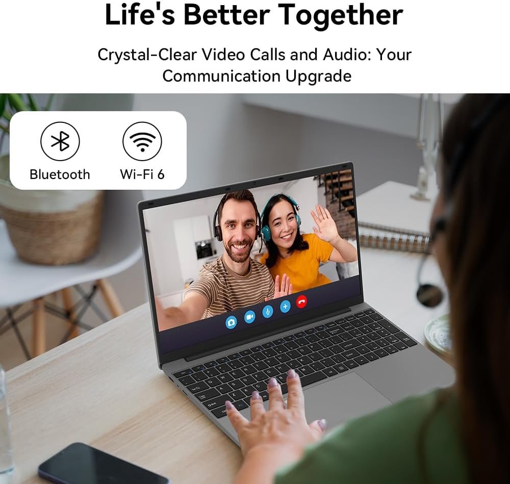 ApoloSign 15.6" Full HD Laptop, 12GB RAM, 512GB SSD, Expandable to 1TB, Intel N5095 Processor, Dual-Band WiFi, 178° Viewing Angle, Dual Speakers-Gray - Image 6