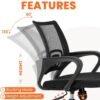 NEO CHAIR Office Chair Computer Desk Chair Gaming Ergonomic Mid Back Cushion Lumbar Support with Comfy Mesh Adjustable Swivel Rolling Home (Black)