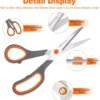 Scissors for Office School Supplies, Hnncugty 8" Scissors All Purpose Bulk Set of 6-Pack, Sharp Shears for Home Craft Sewing Fabric Middle School Student Teacher Supplies, Comfort Right/Left Handed