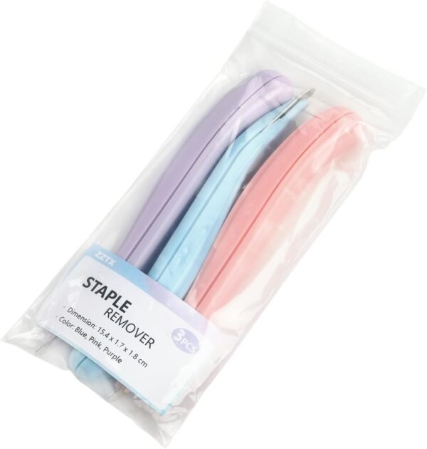ZZTX 3 PCS Professional Magnetic Staple Remover Puller Rubberized Staples Remover Staple Removal Tool for School Office Home(Blue, Pink, Purple)