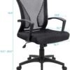 Furmax Office Chair Ergonomic Computer Desk Mesh Chair Mid Back Swivel Lumbar Support with Armrest (1, Black)