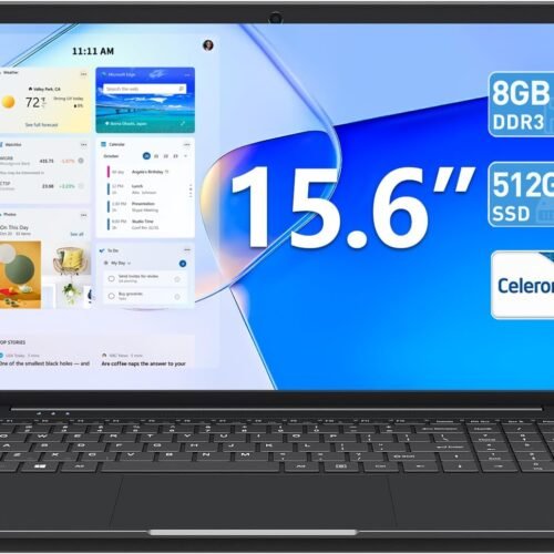 15.6 Inch Laptops, 8GB DDR3 512GB SSD Windows 11 Laptop Computer with I3 Processor, HD Display, 52Wh Battery, Wi-Fi 5, BT4.2, HDMI, USB3.2, Type-C, for Business and Students