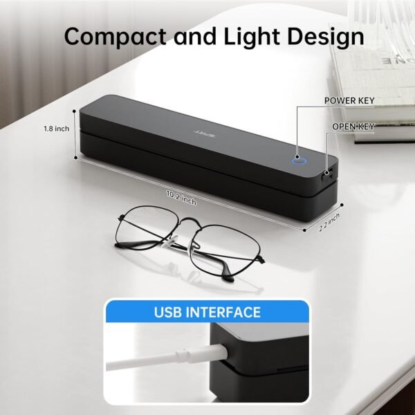 iDPRT Portable Thermal Printer, 300DPI Inkless-Bluetooth Small Mobile Printers Wireless for Travel, Office, Vehicles, Home Use, Supports 8.5" x 11" US Letter, A4 A5, Compatible with iOS, Android, PC