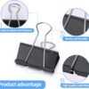 660 PCS Binder Clips Assorted Sizes Including X Large, Large, Medium, Small, X Small and Micro, Office Supplies File Clamps Paper Clips, 6 Sizes in 1 Pack, Metal Black Clamps for School, Home