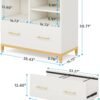 Tribesigns Lateral File Cabinet with Drawer, White Filing Cabinet with Adjustable Hanging Rod for Letter/Letter/A4 Size Files, 35.4" Wood Modern Printer Stand with Open Storage Spaces for Home Office
