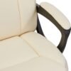 Amazon Basics Classic Puresoft PU Padded Mid-Back Height Adjustable Office Computer Desk Chair with Armrest, 26"D x 23.75"W x 42"H, Cream