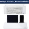 Small Glass Desktop Whiteboard Dry-Erase-Board - Computer Keyboard Stand White Board Surface Pad with Drawer, Desk Organizers with Accessories for Office, Home, School Supplies