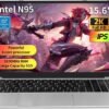 Gaming Laptop 15.6" FHD,Intel N95 Turbo Boost 3.4GHz,16GB DDR4 + 512GB SSD,RGB Backlit Keyboard & Fingerprint Unlock,Windows 11 Pro Laptop Computer for Immersive Performance