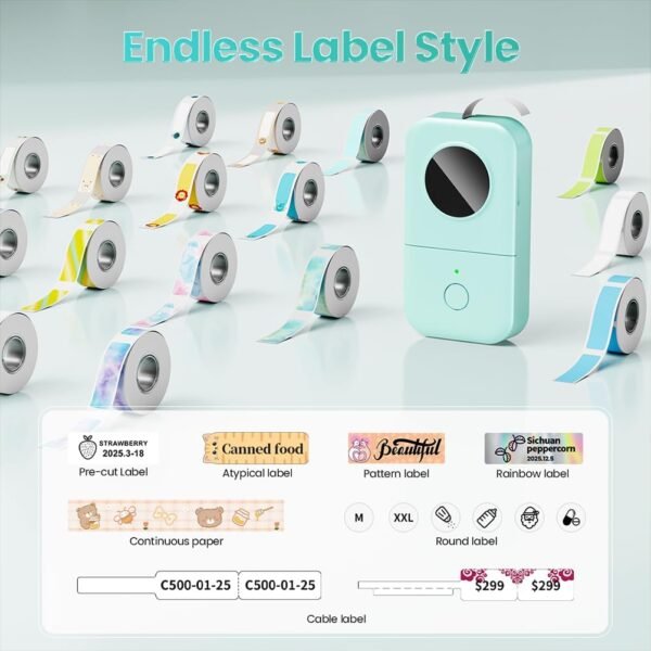 Phomemo D30 Label Maker Machine, Portable Bluetooth Mini Label Printer, Smart Phone Handheld Thermal Sticker Small Labeler Multiple Templates Font Icon Inkless for Home Office