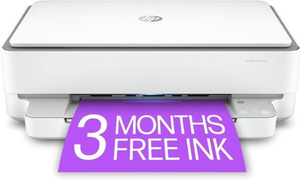 61cVmEVLTL._AC_SL1500_.jpg HP ENVY 6055e Wireless Color All-in-One Printer with 3 Months Free Ink with HP+ (223N1A) (Renewed)