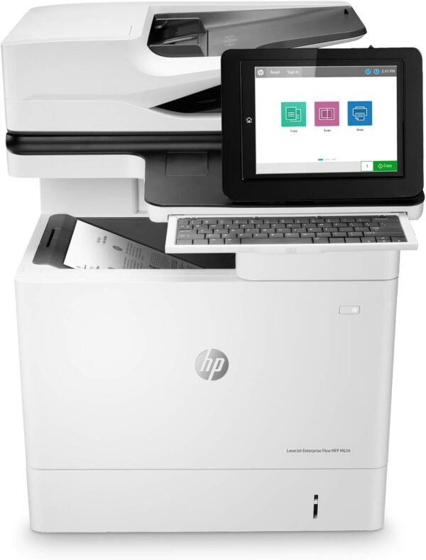 HP LaserJet Enterprise Flow MFP M634h Monochrome All-in-One Printer with built-in Ethernet & 2-sided printing (7PS95A), White